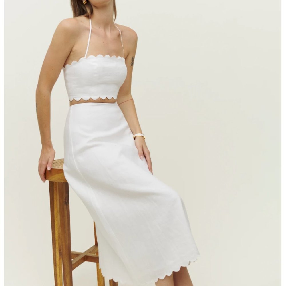 ⬜️ ⬜️ Reformation Yvonne Linen Two Piece - White